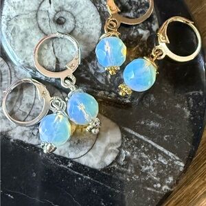Alquimia Opalescent Blue and Gold Earrings